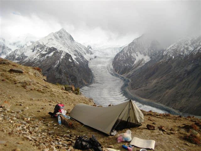 Camping adjacent a glacier in Pakistan (Photo: Cameron Honan) Camping adjacent a glacier in Pakistan (Photo: Cameron Honan)