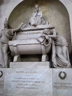 The king of the Italian language, Dante, rests in Santa Croce in Florence