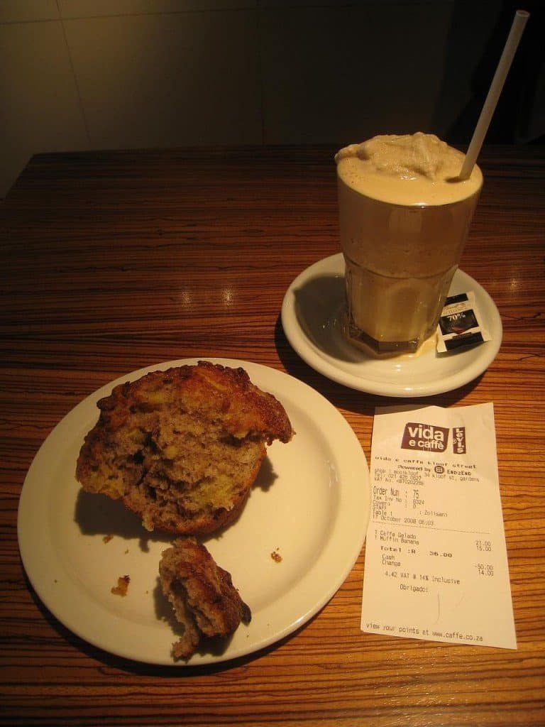 Cafe gelado and banana muffin - Cape Town, South Africa Cafe gelado and banana muffin - Cape Town, South Africa