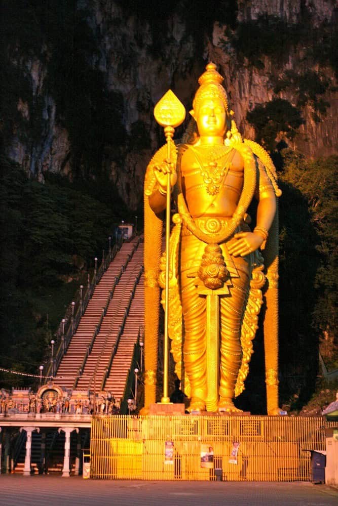 The Hindu God, Lord Murugan at Batu Caves. The Hindu God, Lord Murugan at Batu Caves.