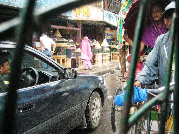 Riding in a C.M.G opposite a private car.