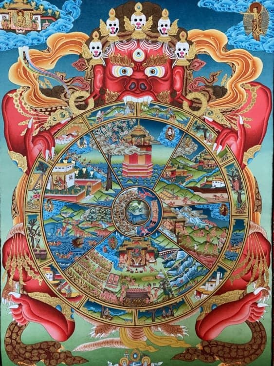 Just the Tibetan thangka painting, minus the cloth frame