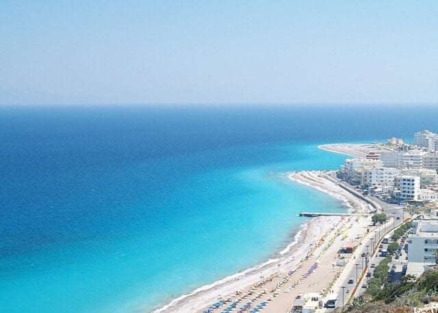 The beaches on the Greek island of Rhodes