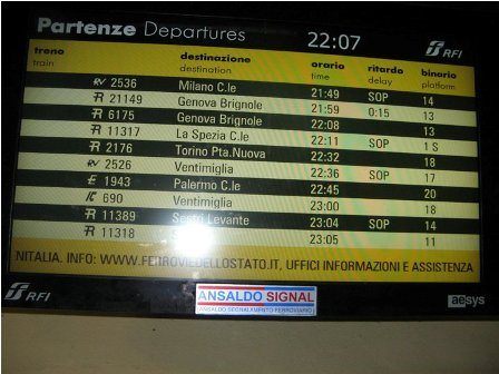 Partenze TV Screen TV Screen, there's our train!