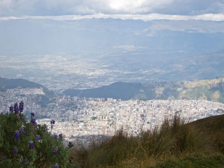 View of Quito atop the Teleferico - 4,100 meters above sea level