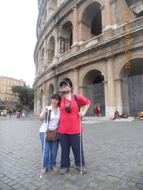 Tatiana and Tony outside the Colosseum Tatiana and Tony outside the Colosseum