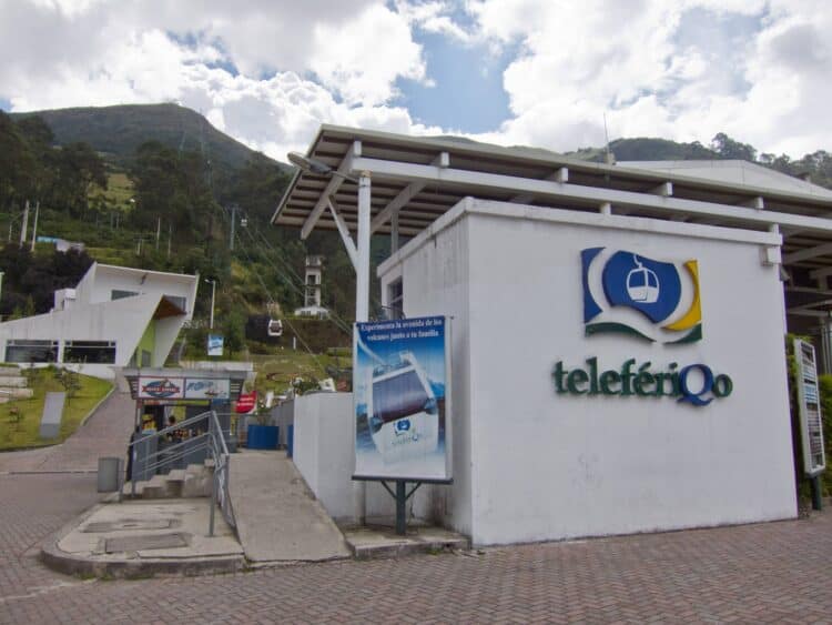 The base of the Quito Teleferico