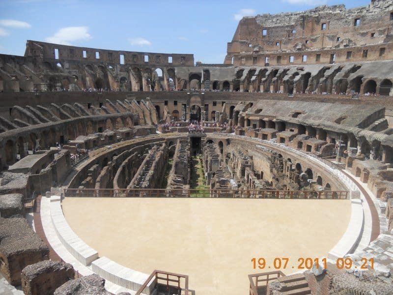 View across the Colosseum View across the Colosseum
