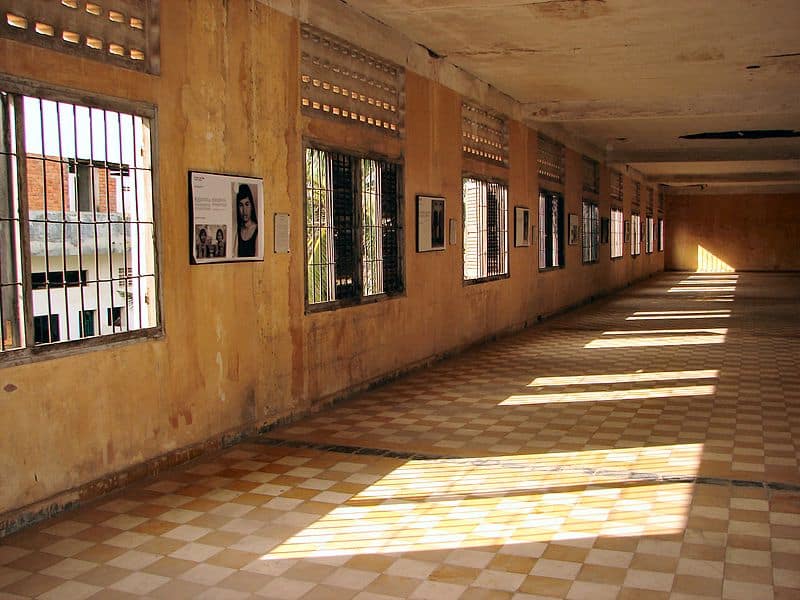 A cell block at Tuol Sleng Genocide Museum in Cambodia (photo: Bjørn Christian Tørrissen)