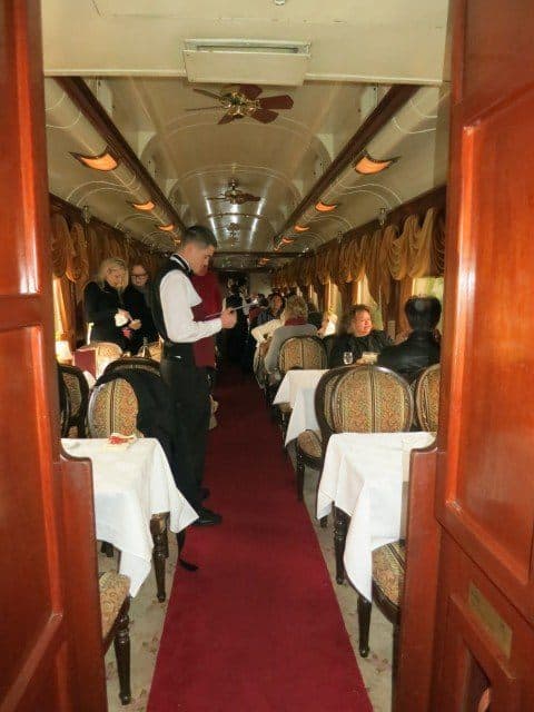 Dining car This is the dining car. The wait staff were excellent and super attentive.