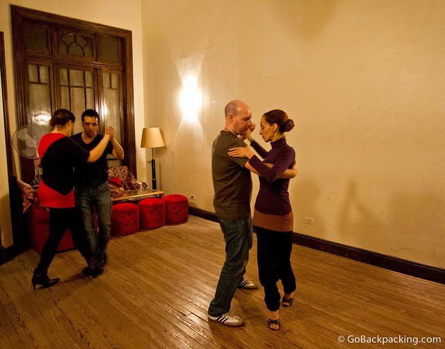 Small group lesson with my tango teacher (far right)