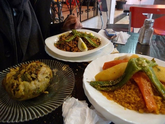 Tunisian couscous on the right (photo: Rusty Clark).