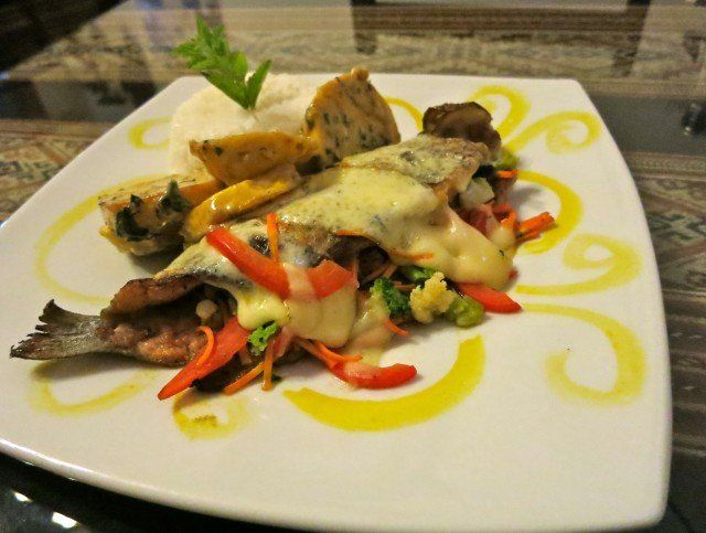 If you're in the mountains, trout is a good option. Stuffed trout is better.