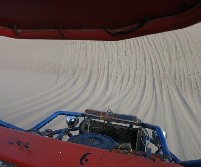 Going down the dunes in the buggy was almost as fun as doing it on the board.