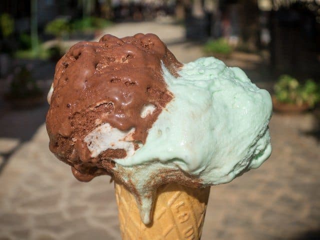 Chocolate and mint gelato