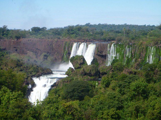 Iguazú Falls We knew we were getting closer once we saw this from a clearing in the trail.