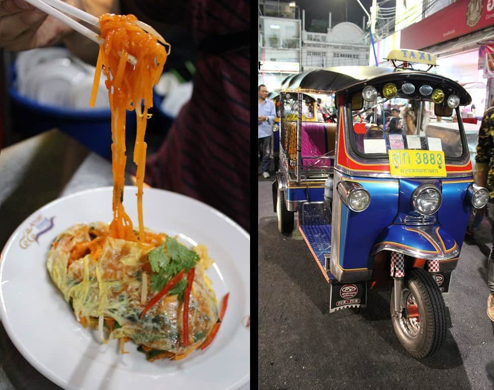 Bangkok food scene, tuk tuk and pad thai