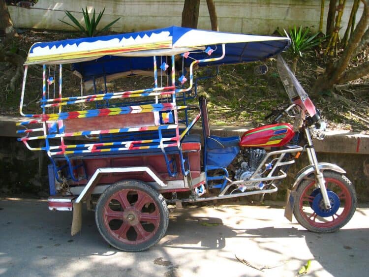In Luang Prabang in northern Laos, you can take a moto-rickshaw to the airport (photo: Dave Lee)