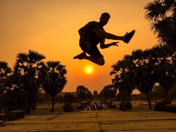 Sean Hayes - Sunset Ninja Jump - Angkor Wat Temple