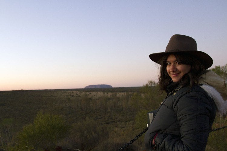 The author's post-sunset smile at Uluru.
