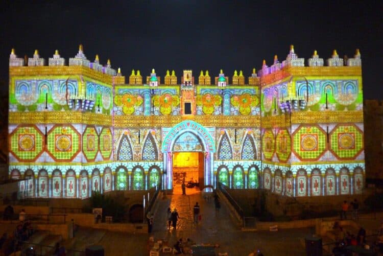 Damascus Gate at Jerusalem Light Festival