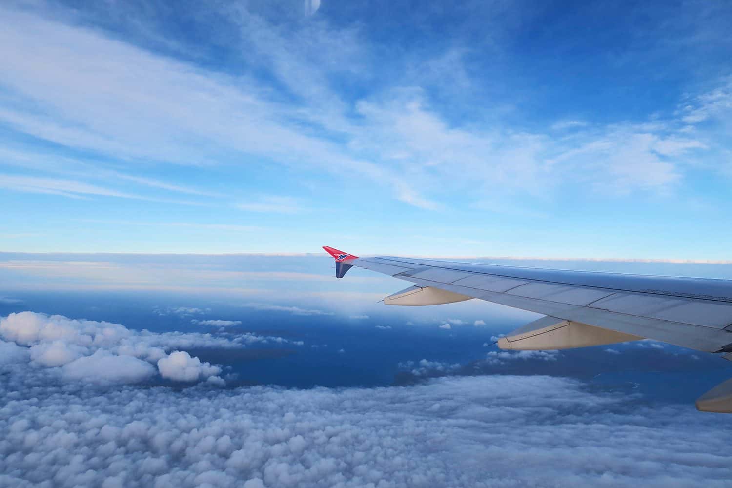 Flying high without a care in the world, apart from the possible state of your skin.
