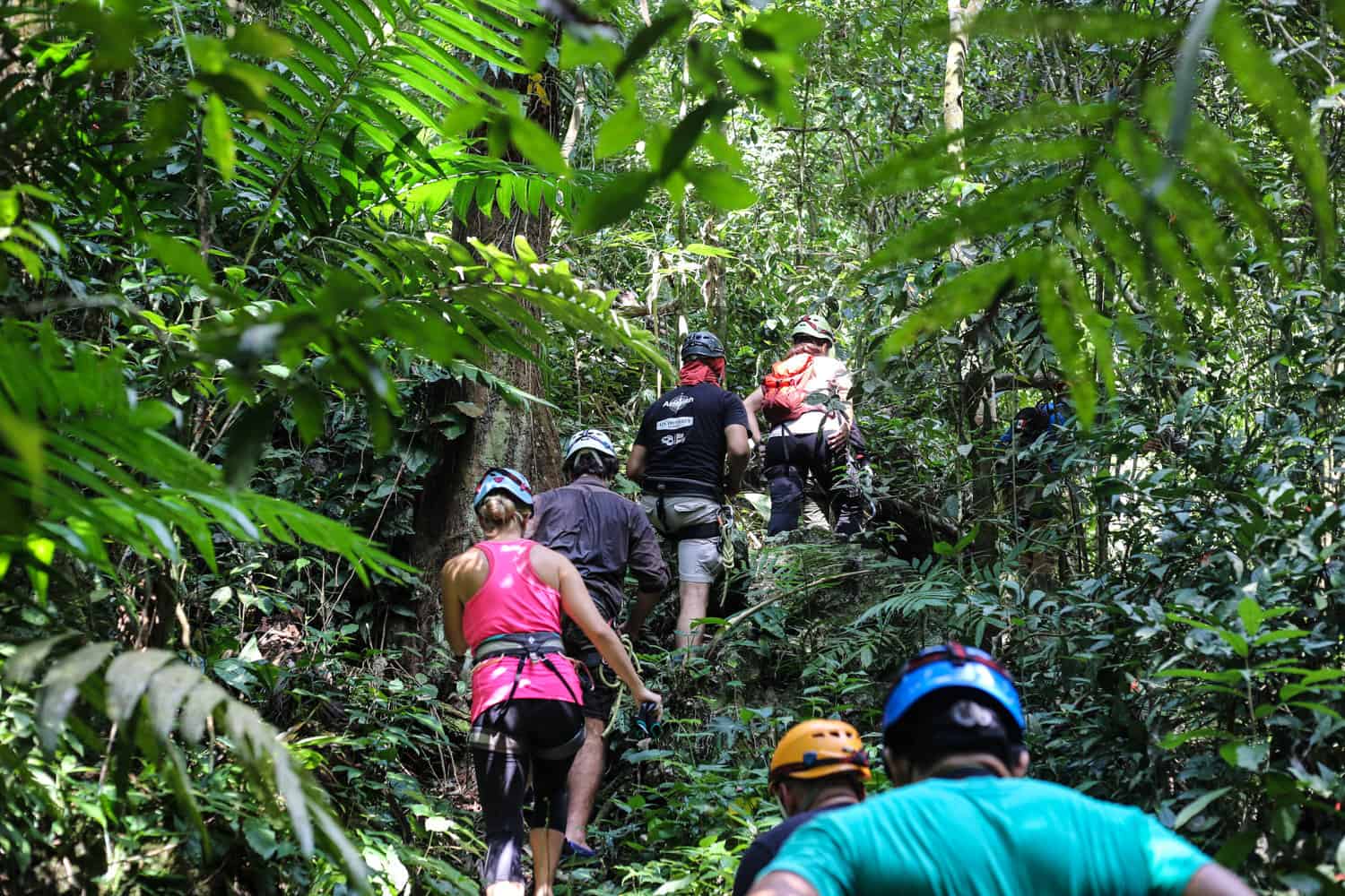 Hiking up to the top of Kolem Chen Cave