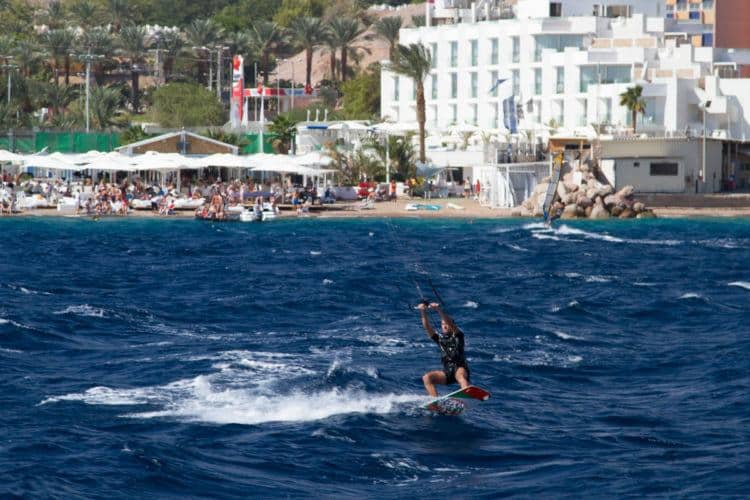 Kite surfer in Eilat Kite surfer in Eilat