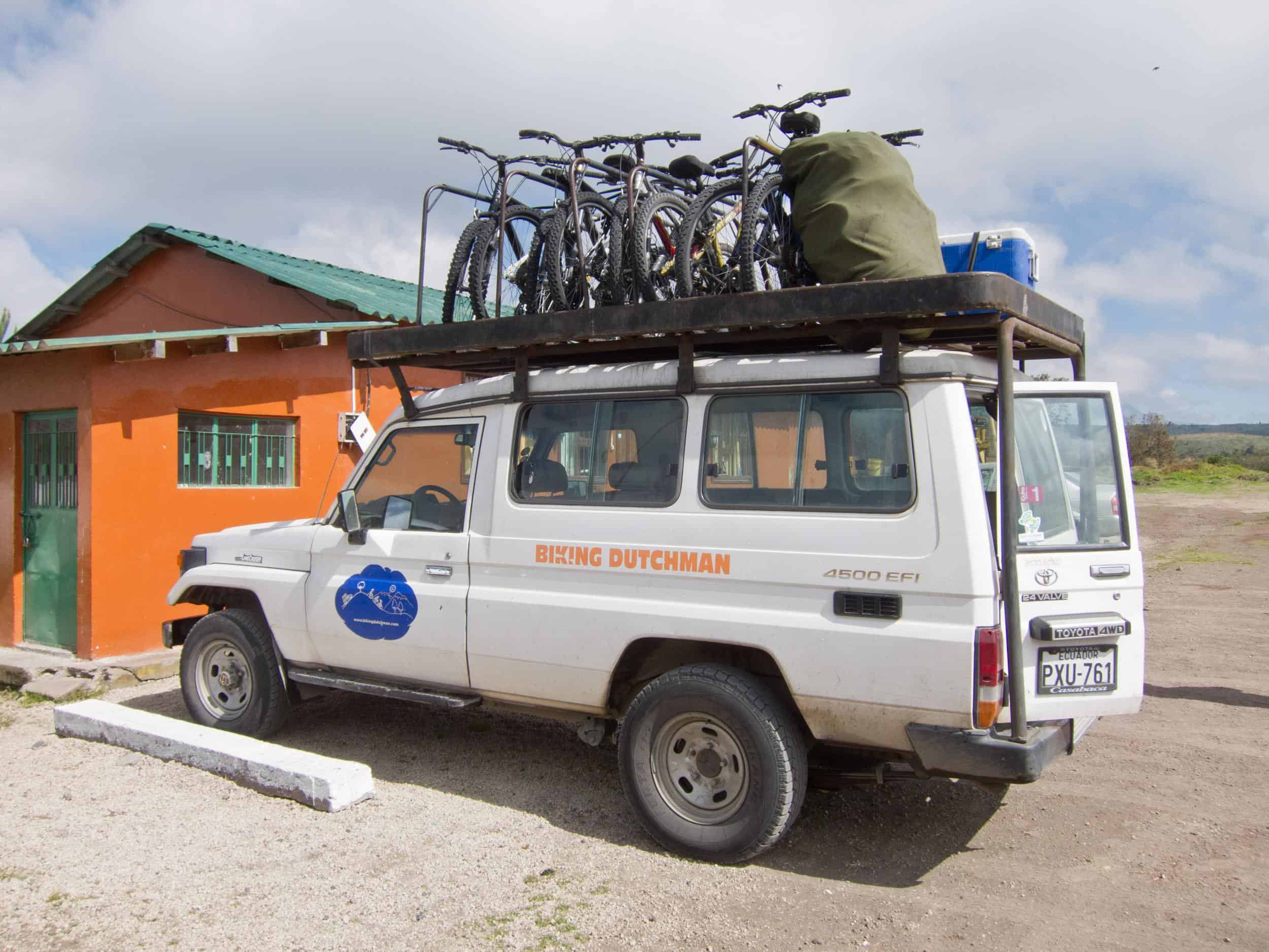 The 4x4 and bikes we took.