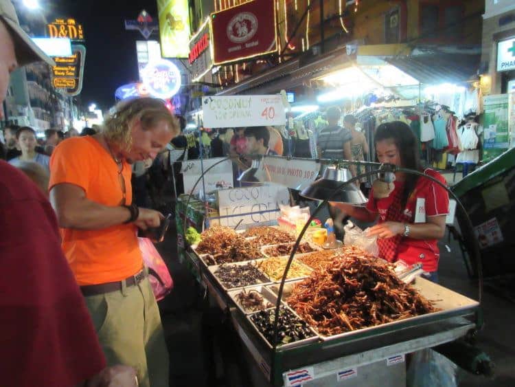 Spiders, scorpions and bugs for sale on Khao San Road
