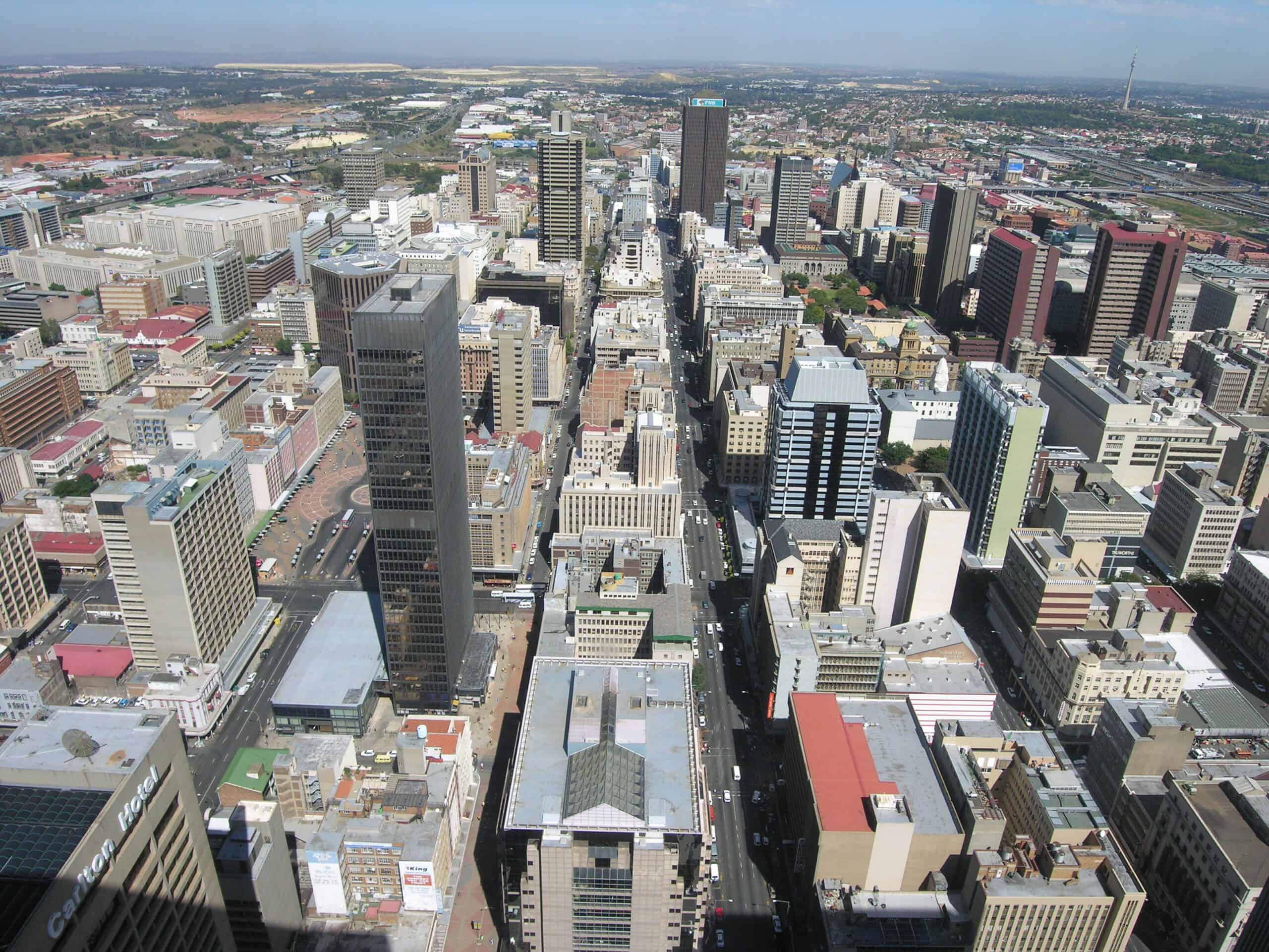 View of Johannesburg from 50th floor of Carlton Centre