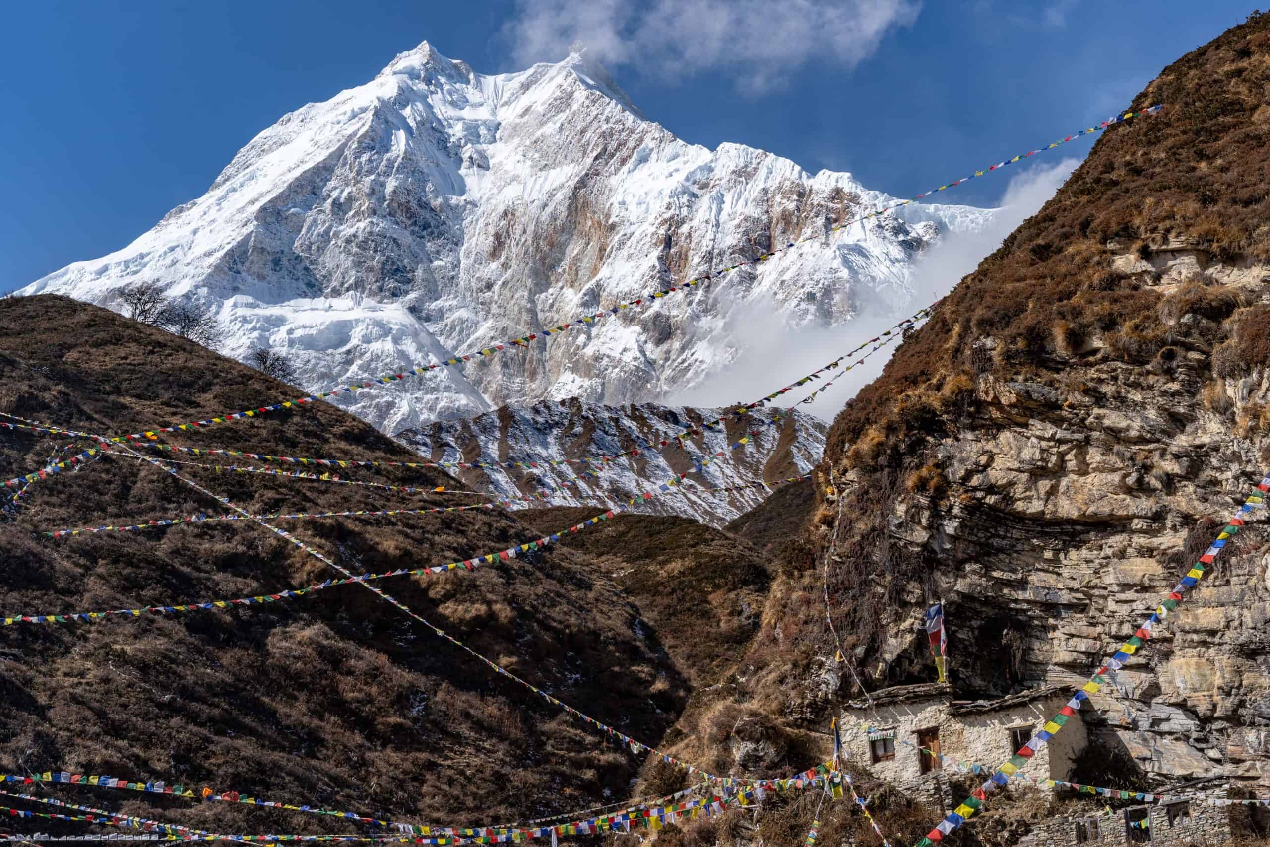 View of Manaslu on one of the most remote treks in Nepal (photo: Charles Ng).