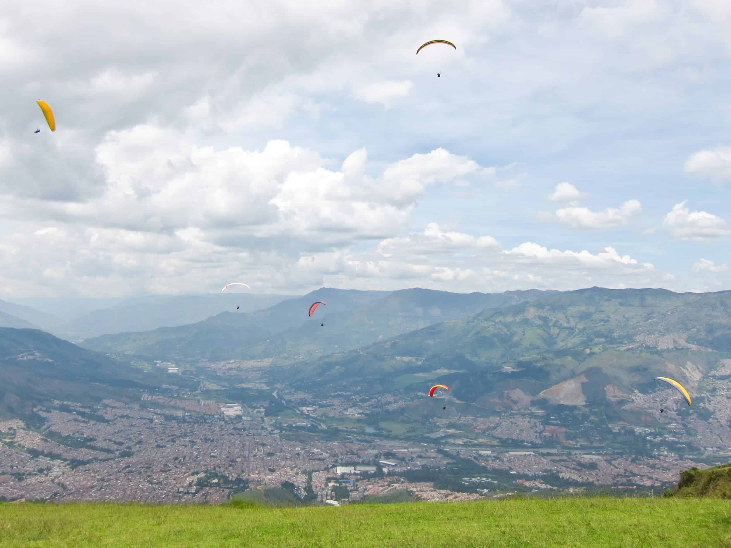 Paragliding is one of many fun things to do in Medellín, CO.