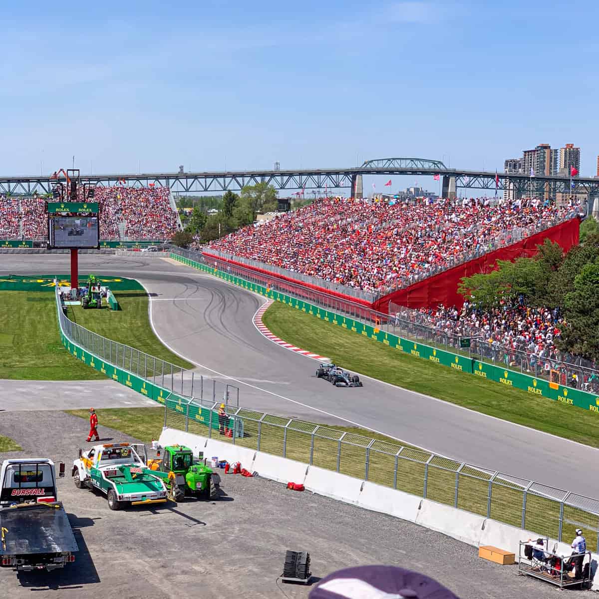 View from Grandstand 34, inside the hairpin curve at Turn 10