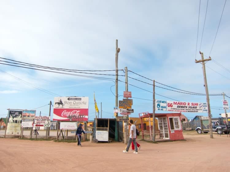 Drop off point for the buses in Punta del Diablo, Uruguay