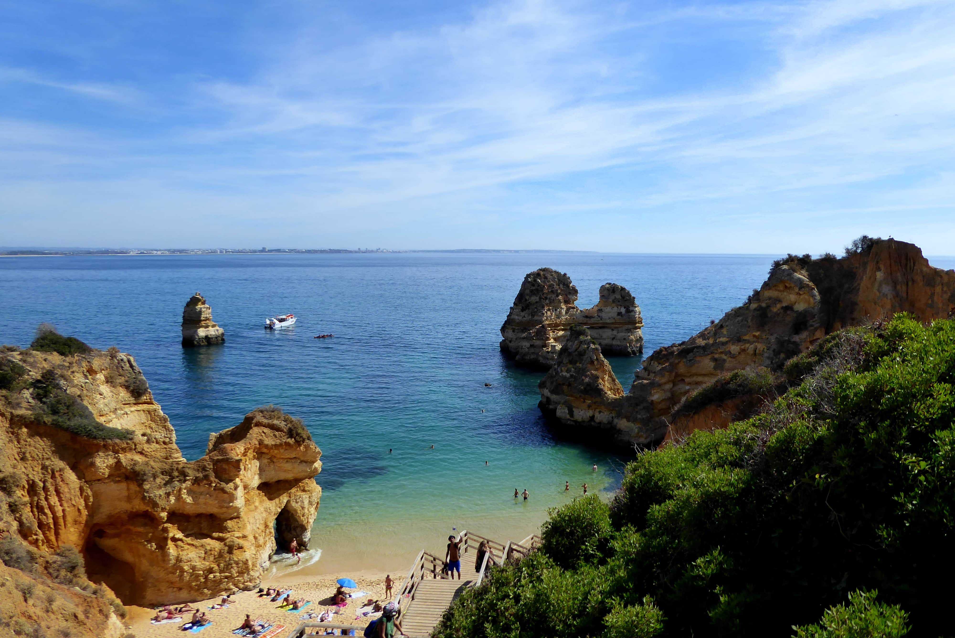 The beautiful Lagos Beach in the Algarve of Portugal.