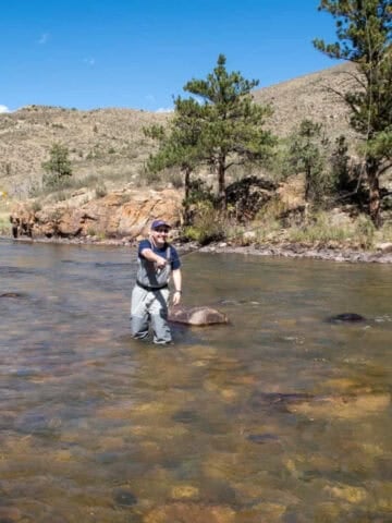 Dave is learning to fly fish in Colorado.