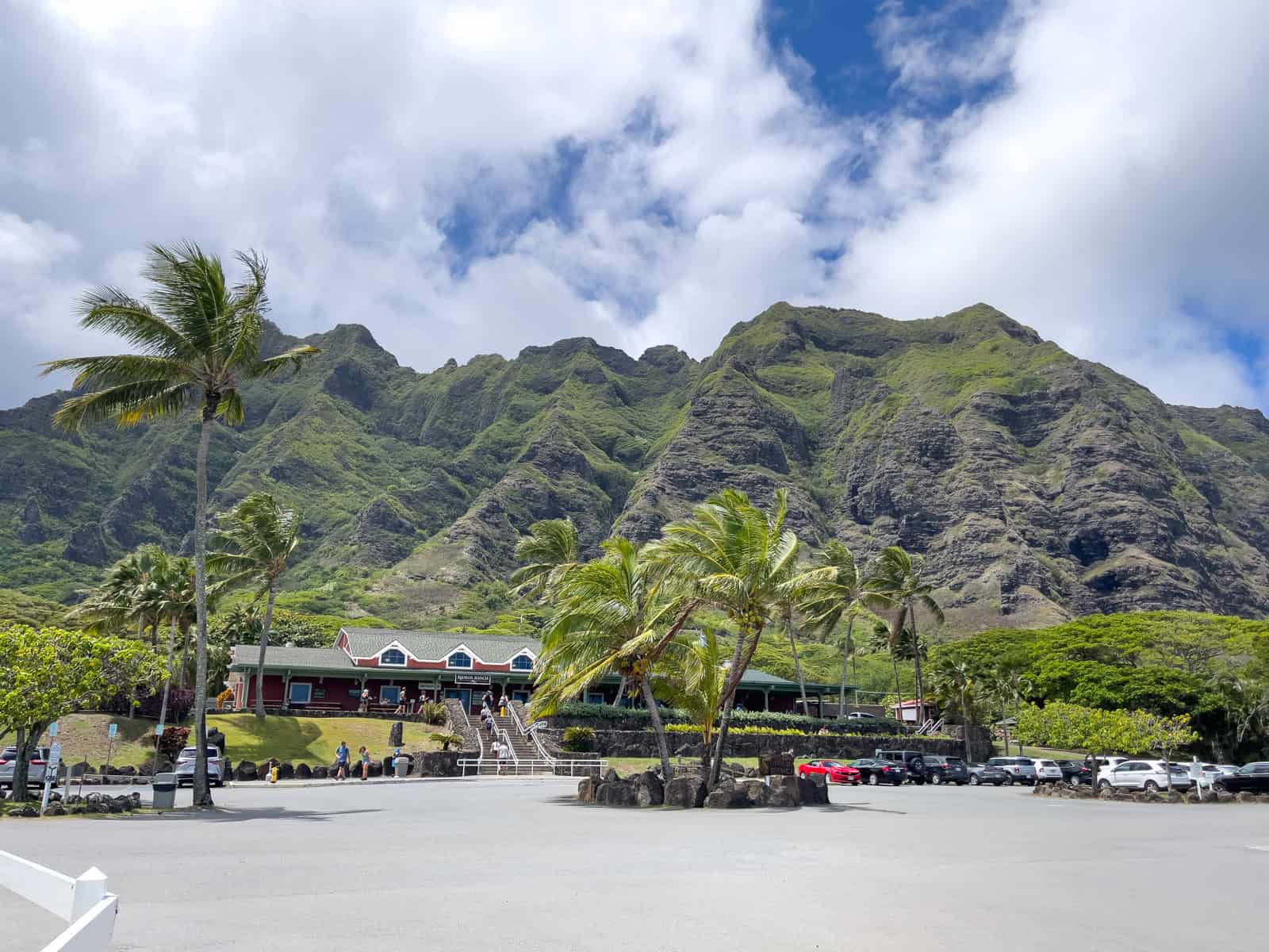 Dramatic view of the Kualoa Ranch and surrounding mountains