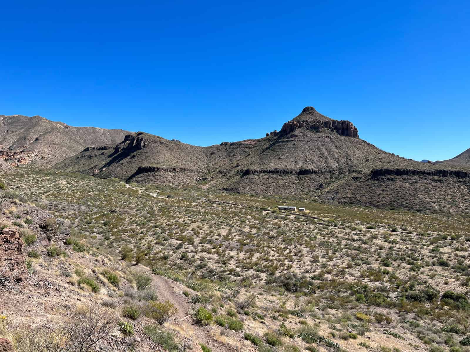 The Homer Wilson Ranch is visible from the Ross Maxwell Scenic Drive