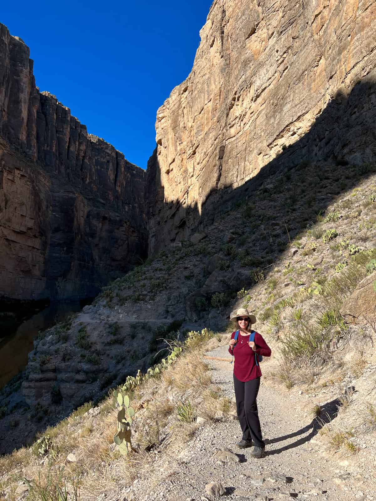 Kel smiling on the trail