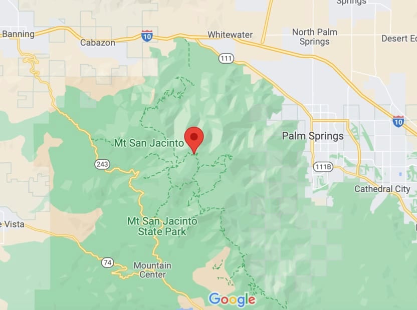 Map of Mount San Jacinto