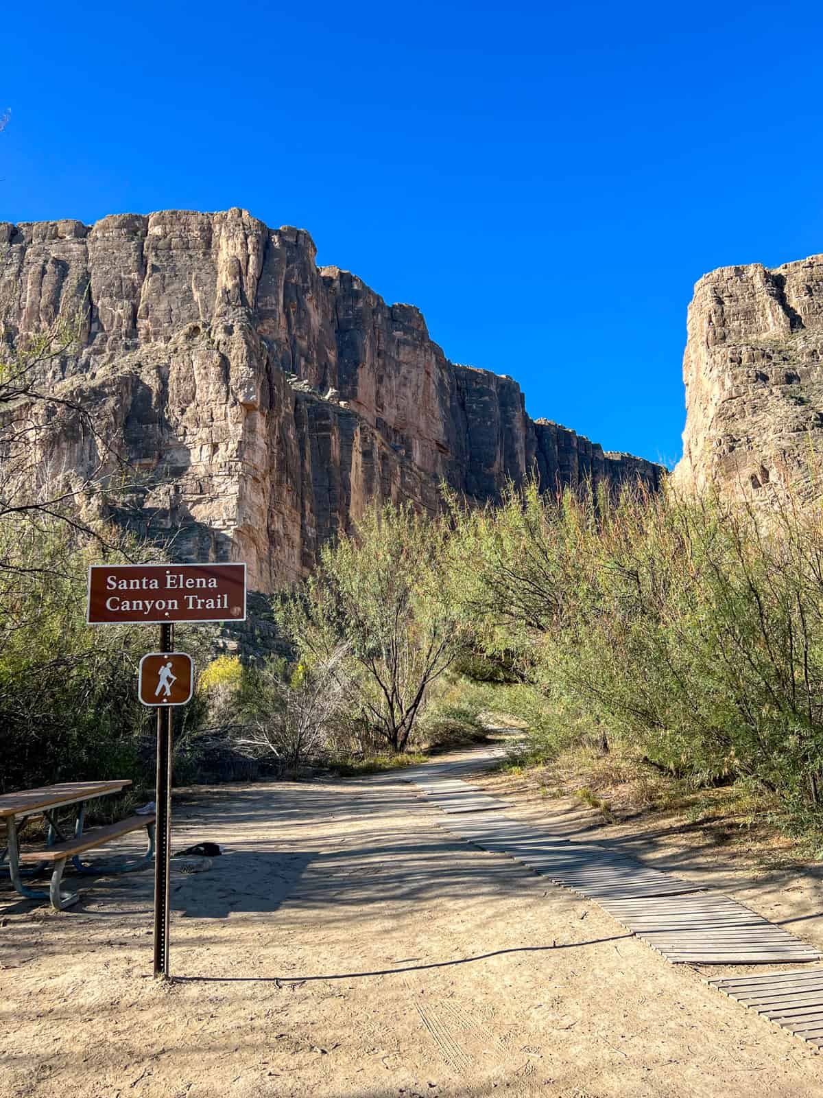 Santa Elena Canyon trailhead in Big Bend National Park