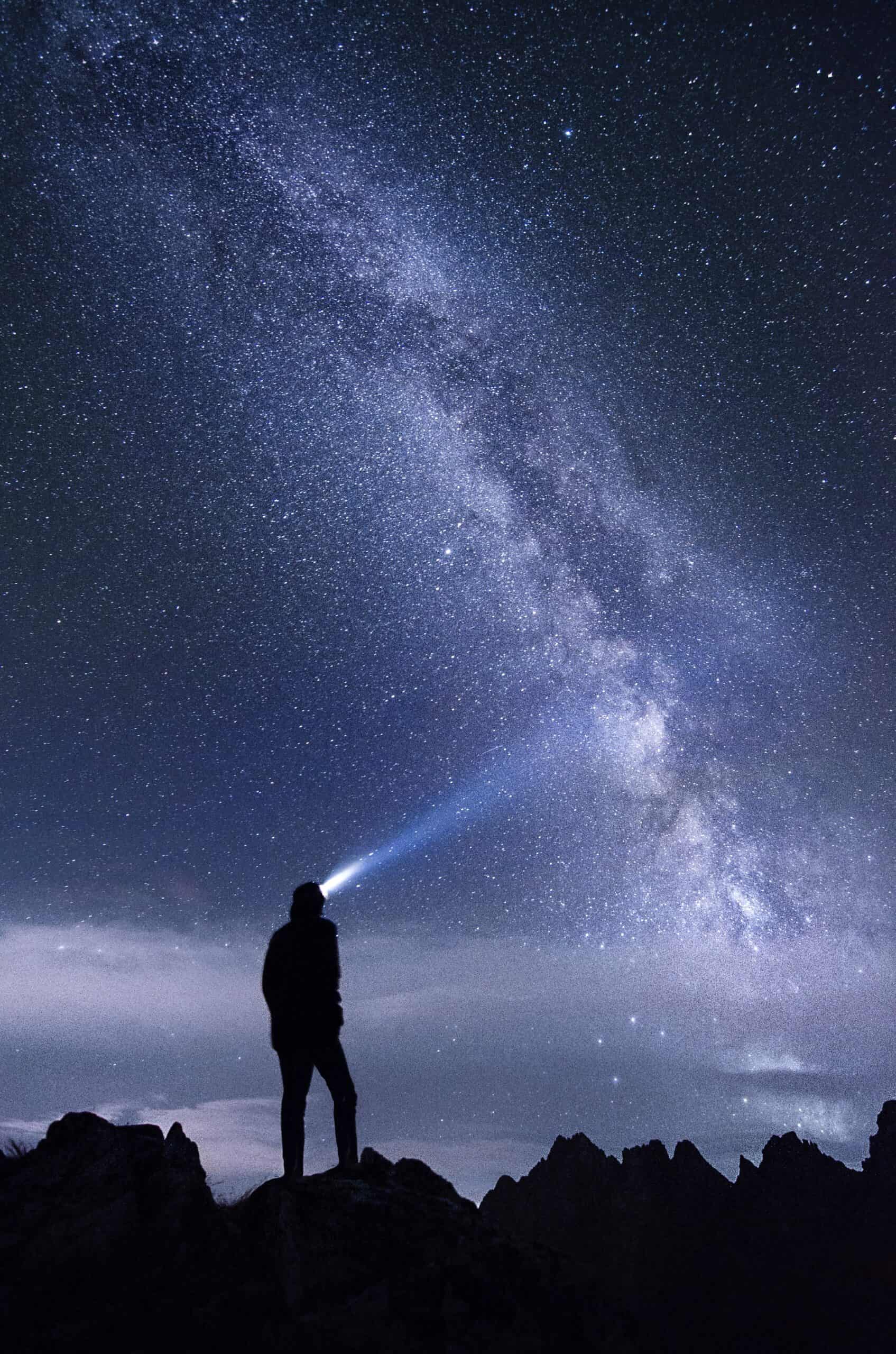 Night sky with headlamp (photo: Stefan Stefancik)