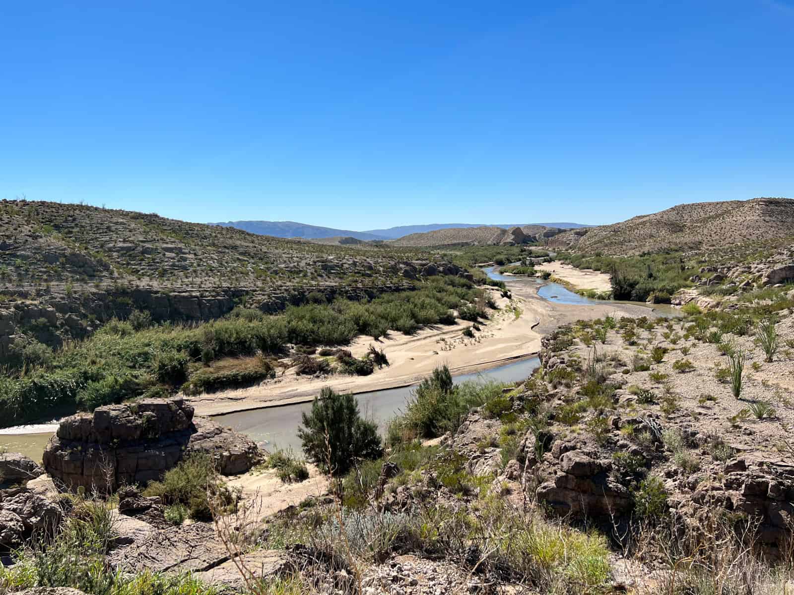 The Rio Grande River on the U.S.-Mexico border in West Texas.