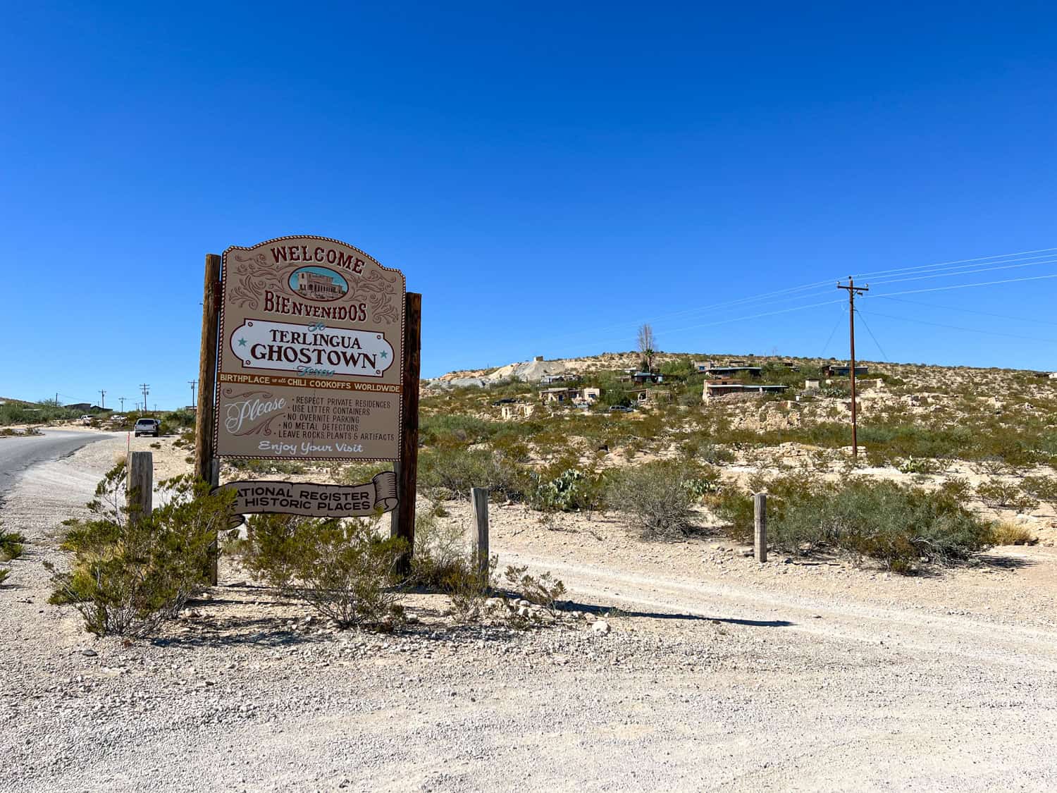 Entrance to Terlingua ghost town in West Texas