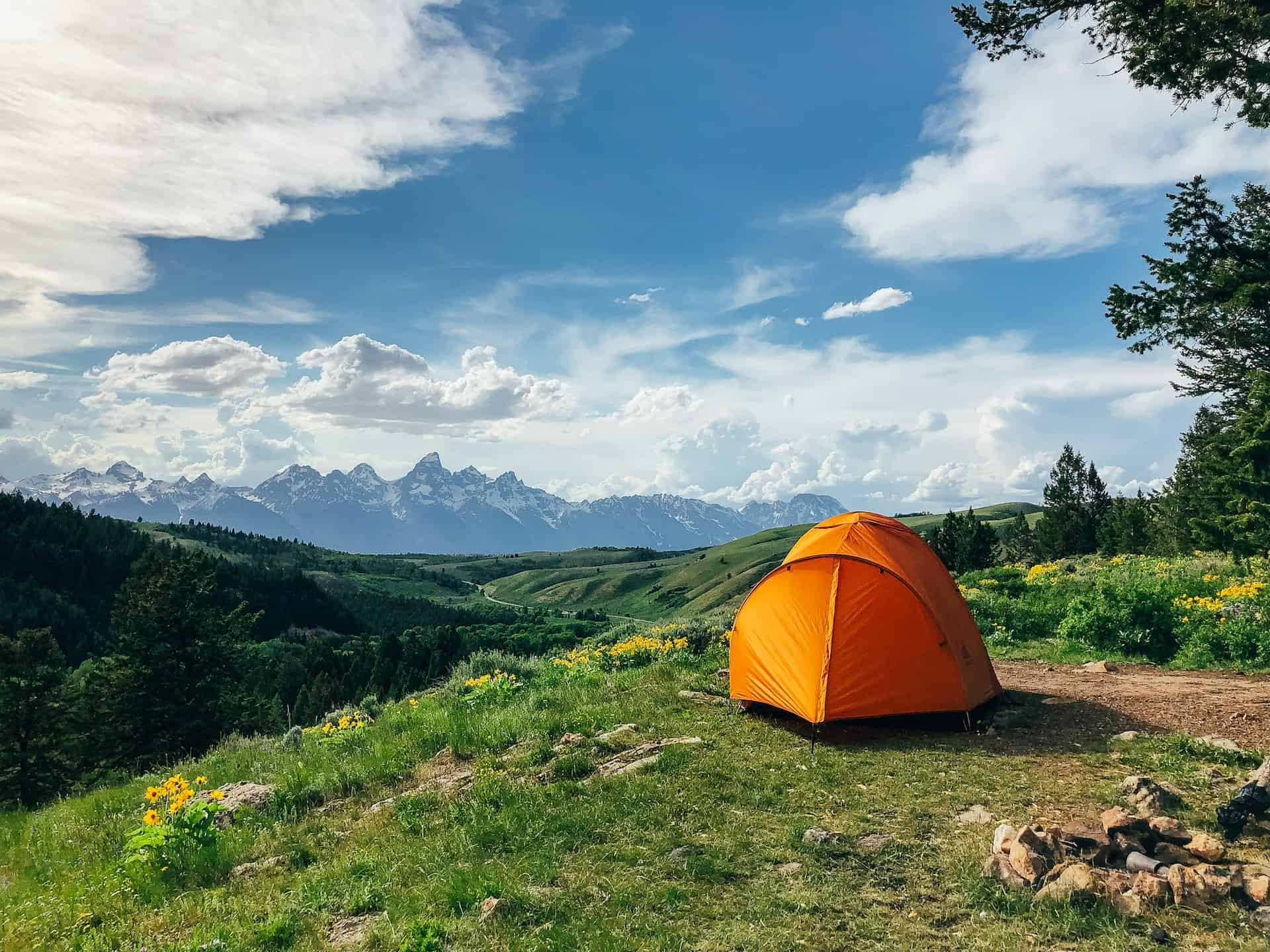 Camping trip in Gros Ventre River Valley, Wyoming with views of the Tetons (photo: Jesse Gardner).