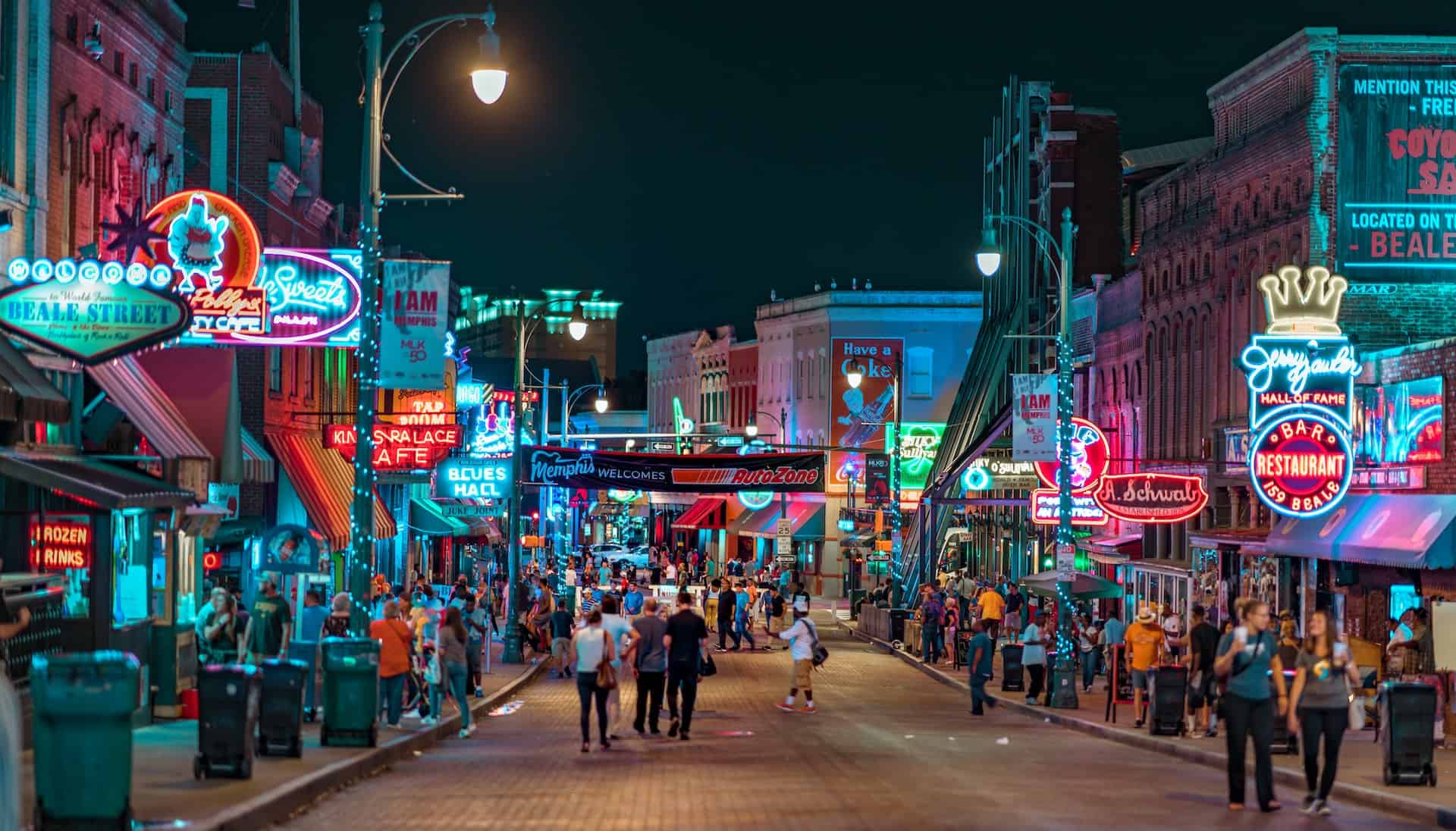 Beale Street at night (photo: Heidi Kaden)