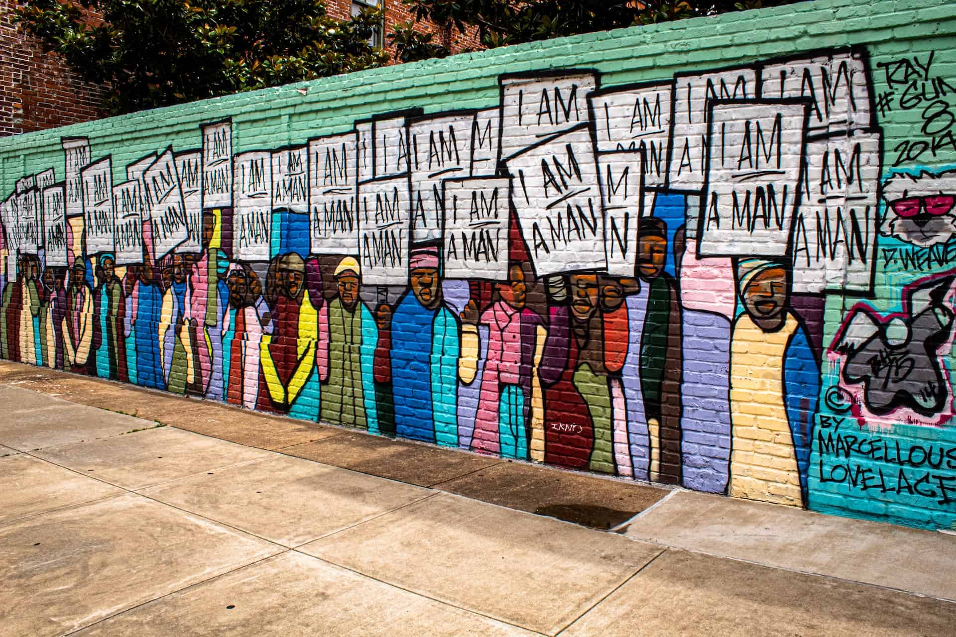 "I Am a Man" protest mural (photo: Joshua J. Cotten)