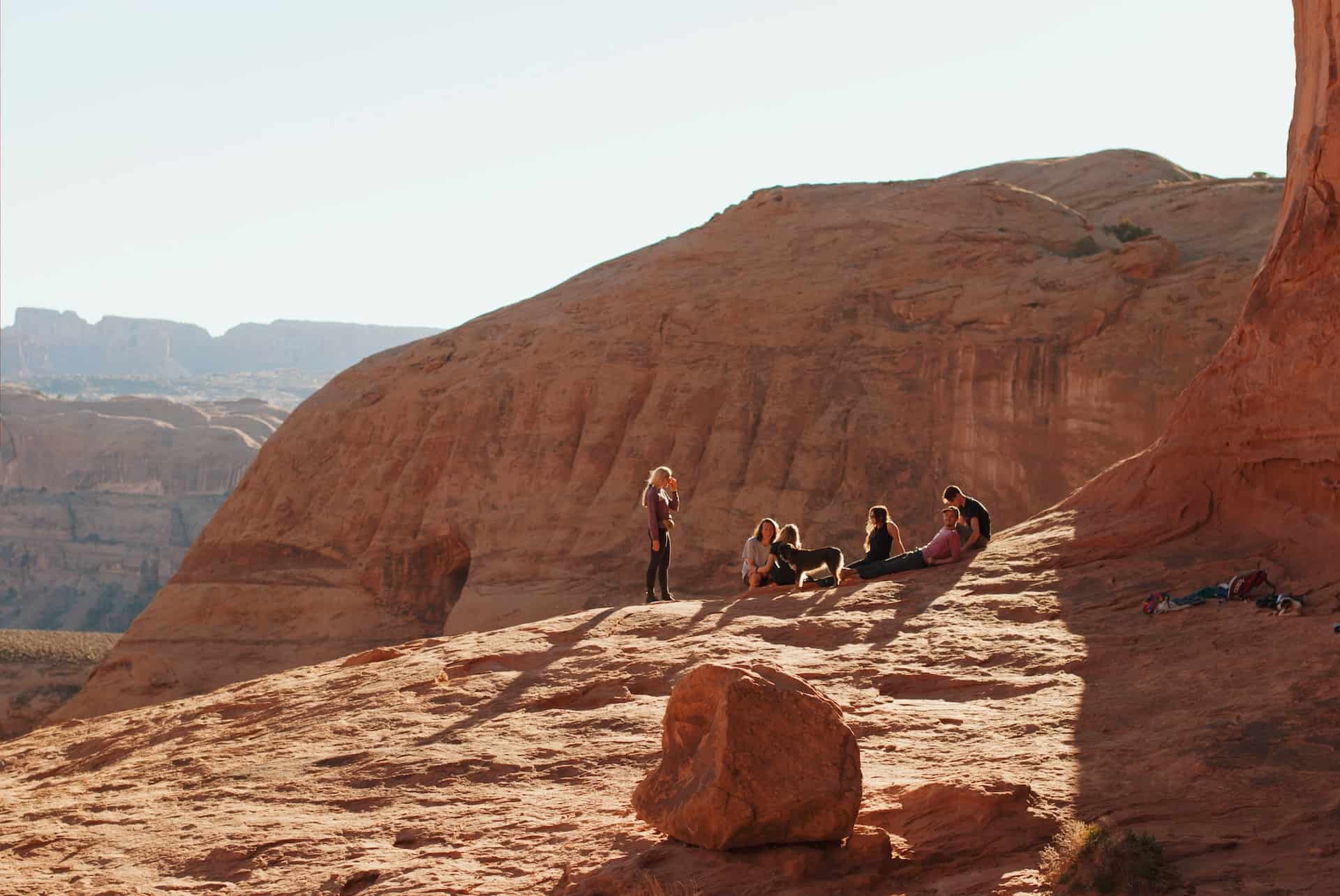Hikers take a break in Arches National Park, UT (photo: Brie Odom-Mabey)