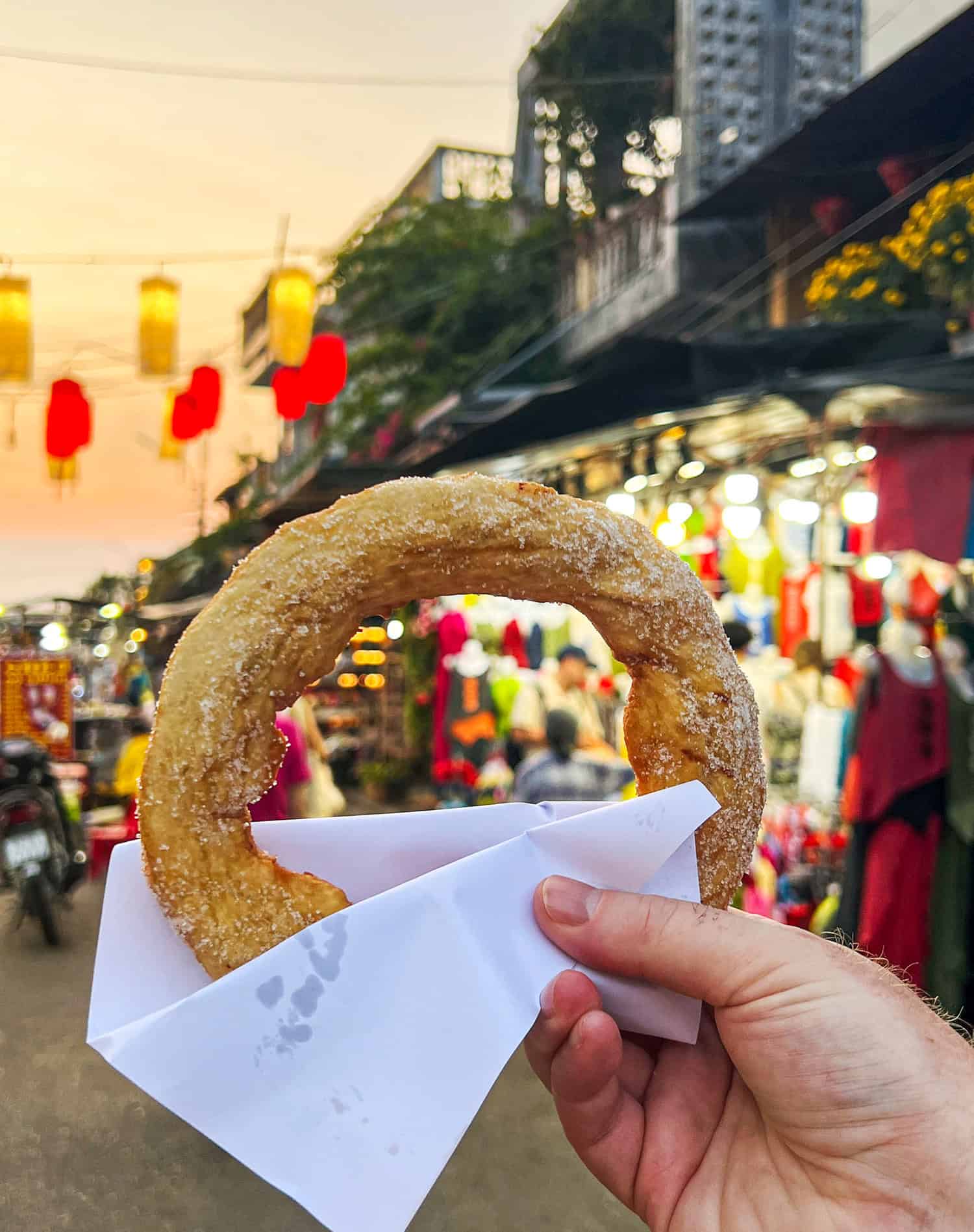 Shrimp donut with sugar